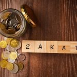 Zakat,Islamic,Concept.,“zakat”,Wordings,Wih,Coins,In,Jar,On