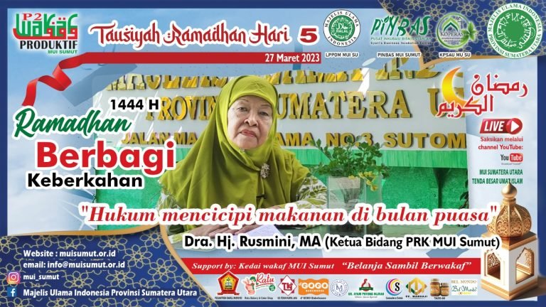 Ceramah Dra. Hj. Rusmini, MA, Bahas Hukum Mencicipi Masakan Ketika Berpuasa