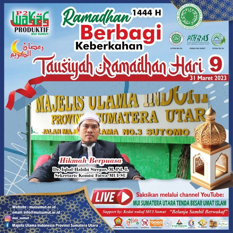Dr. Iqbal Habibi Siregar, M.Pd.i. Mengupas 6 Hikmah Berpuasa dalam Ceramah di Kanal YouTube MUI Sumut