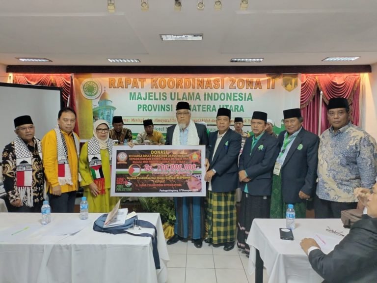 Rakorda MUI Zona II, Donasi untuk Palestina Terus Berlanjut, PDM salurkan 100 juta ke MUI Sumut
