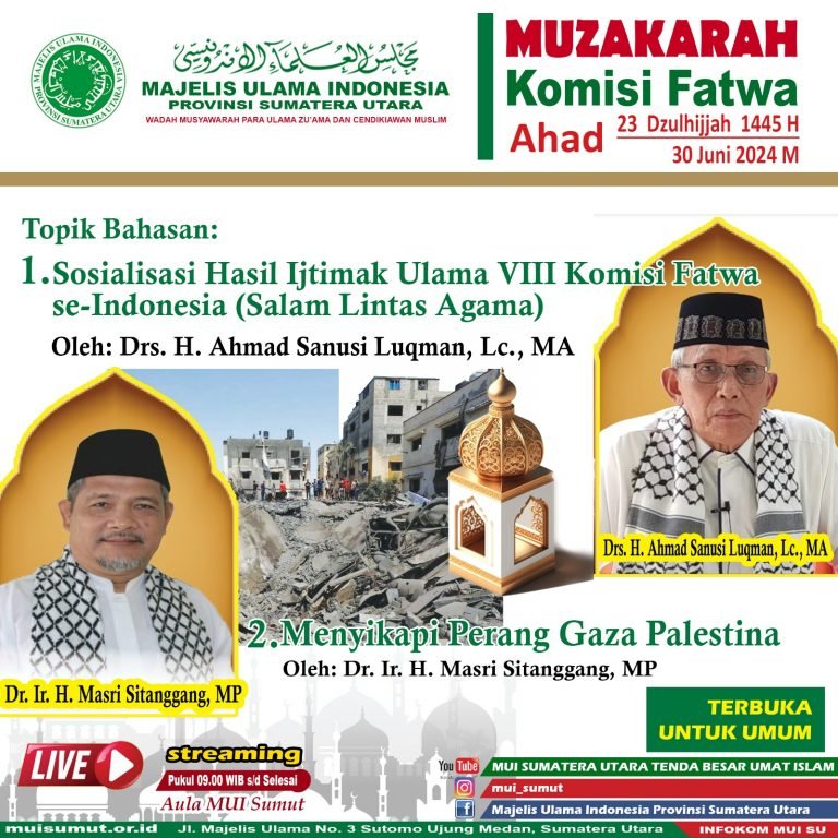 Muzakarah MUI akan Bahas Salam Lintas Agama & Menyikapi Perang di Palestina