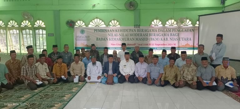 MUI Sumut Adakan Pembinaan Kehidupan Beragama untuk Penguatan Nilai Moderasi Beragama bagi BKM di Nias Utara