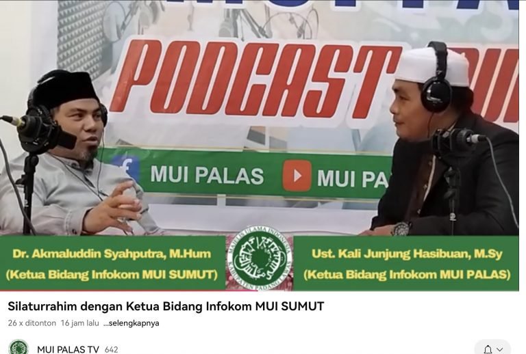 Ketua Bidang Infokom MUI Sumut Apresiasi Studio Podcast MUI Palas