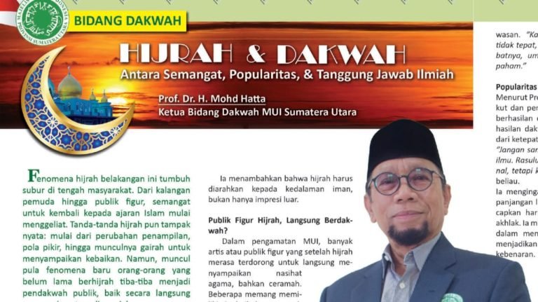 Hijrah dan Dakwah: Refleksi Prof. Dr. H. Mohd Hatta, Ketua Bidang Dakwah MUI Sumatera Utara