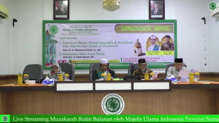 MUI Sumut Gelar Live Streaming Muzakarah Fatwa Bulanan Bahas Shalat Orang Sakit dan Mitos Bulan Shafar