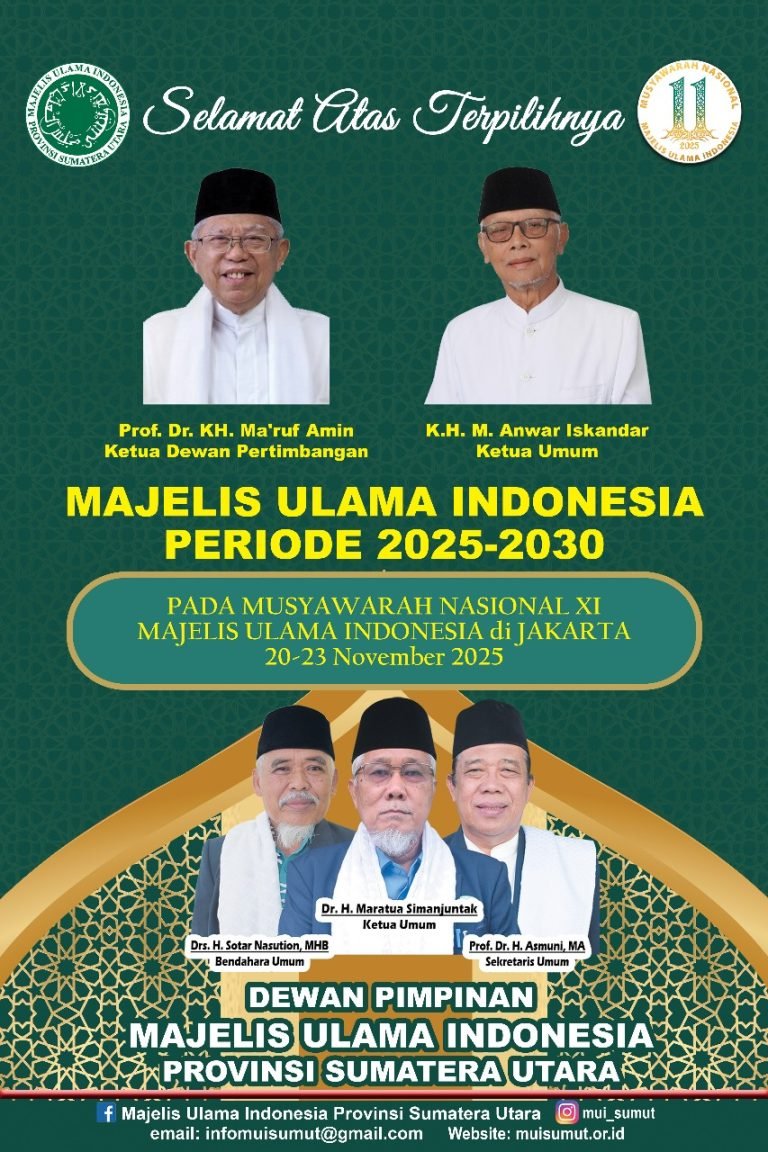 MUI Sumut Sampaikan Tahniah atas Terpilihnya KH Anwar Iskandar sebagai Ketua Umum MUI Pusat 2025–2030