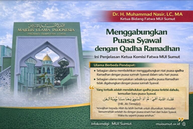 Menggabungkan Puasa Syawal dengan Qadha Ramadhan, Ini Penjelasan Ketua Bidang Fatwa MUI Sumut