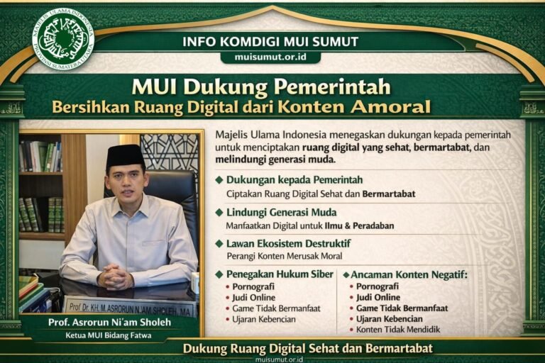 MUI Dukung Pemerintah Bersihkan Ruang DIgital Dari Konten Amoral
