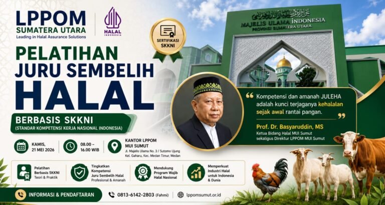 LPPOM MUI Sumatera Utara Gelar Pelatihan Reguler Juru Sembelih Halal untuk Perkuat Ekosistem Industri Halal